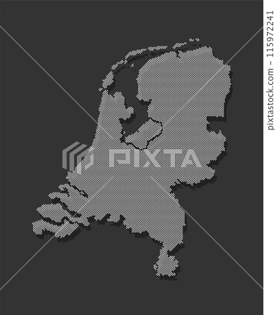 Vector map Netherlands for points, dotted template Vector map Netherlands for points, dotted template 115972241