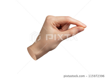 Hand gesture, finger pinch Thumb catching, squeezing, white background Grasping, taking Sign, Hand gesture, finger pinch Thumb catching, squeezing, white background Grasping, taking Sign, 115972396
