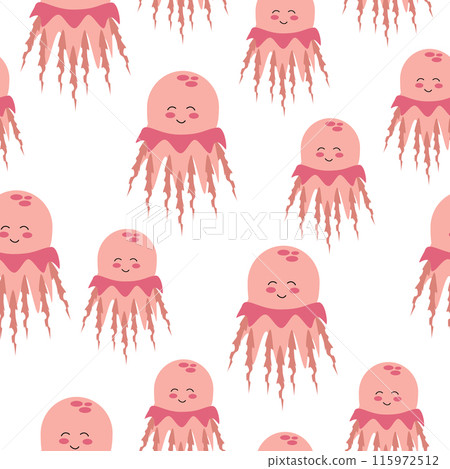 pattern pink jellyfish on white 115972512