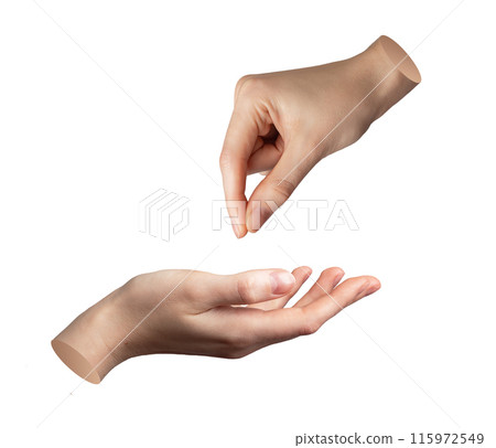 Hand pinching, taking, giving, picking. Finger grabbing, holding. Pleading, begging. Gesture sign, Hand pinching, taking, giving, picking. Finger grabbing, holding. Pleading, begging. Gesture sign, 115972549