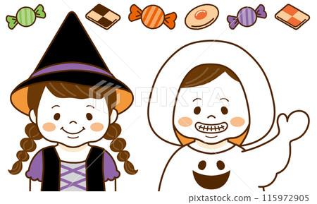 打扮萬聖節的孩子們 115972905