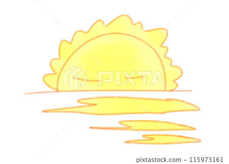 The sun setting on the horizon 115973161