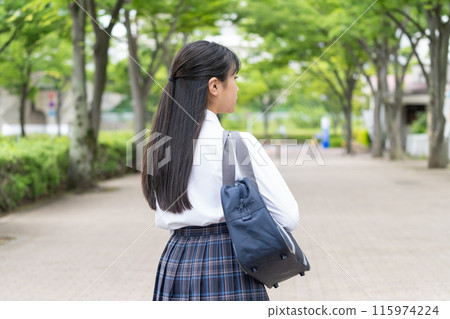 School girls going to school 115974224