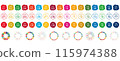 Numbers, points, SDGs color frame, decoration 115974388