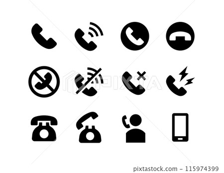 電話/呼叫向量圖示集 電話/呼叫向量圖示集 115974399