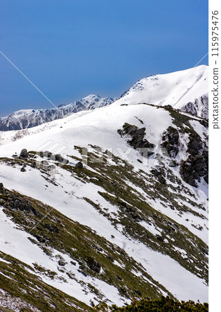 Shogizuyama in the Central Alps: Climbing in the snow season: Mt. Utsugi (view from the summit) Shogizuyama in the Central Alps: Climbing in the snow season: Mt. Utsugi (view from the summit) 115975476