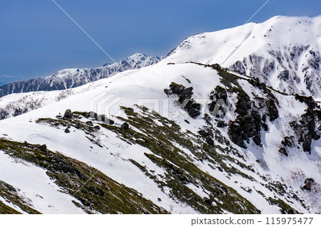 Shogizuyama in the Central Alps: Climbing in the snow season: Mt. Utsugi (view from the summit) Shogizuyama in the Central Alps: Climbing in the snow season: Mt. Utsugi (view from the summit) 115975477