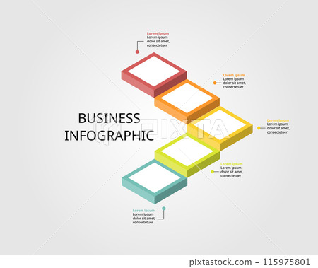 timeline ladder level for infographic presentation template with 5 element for banner timeline ladder level for infographic presentation template with 5 element for banner 115975801