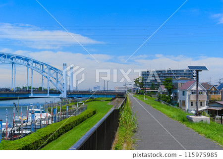 東京江戶川區新中川沿岸道路 2024 年 6 月 115975985