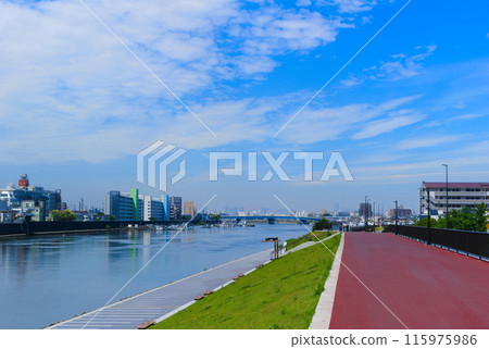 Scenery along the old Edogawa River in Edogawa Ward, Tokyo June 2024 115975986