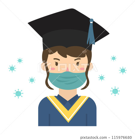 hand drawn cartoon graduate mask hand drawn cartoon graduate mask 115976680