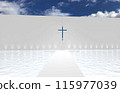 3d rendering of a church under a blue sky 115977039