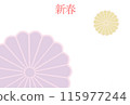 New Year's card material with pale pastel colored chrysanthemum petals 2025 115977244