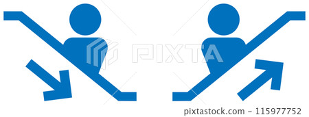 Escalator icon blue 115977752