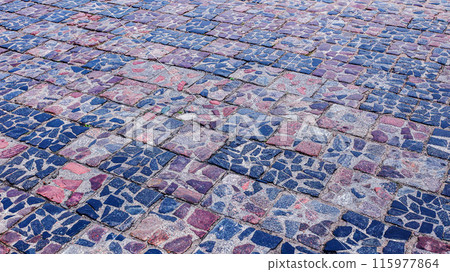 Old, grunge red, brown paving stones. Old, grunge red, brown paving stones. 115977864