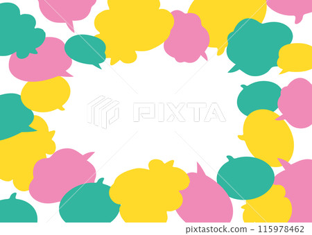 Word of mouth image with lots of speech bubbles illustration_white background 115978462
