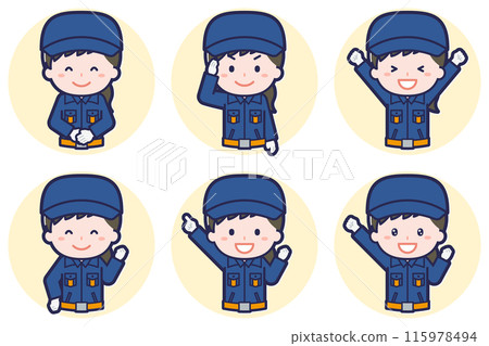 Female firefighter pose set_01 115978494