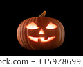 Halloween Pumpkin Jack-O-Lantern isolated on black background 115978699