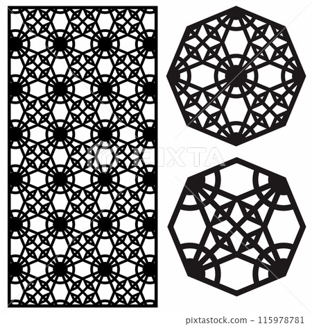 vector abstract laser cutting motif pattern vector abstract laser cutting motif pattern 115978781