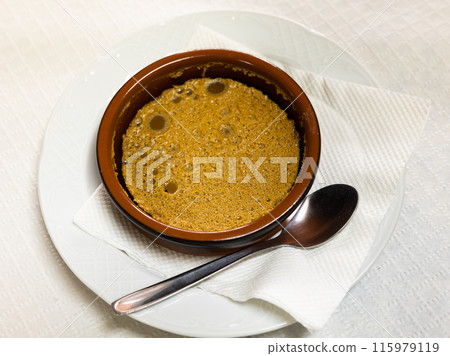 Baked sweet dessert coffee mousse made from fermented milk product Baked sweet dessert coffee mousse made from fermented milk product 115979119