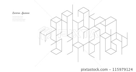 幾何抽象建築六角多邊形商業背景 115979124