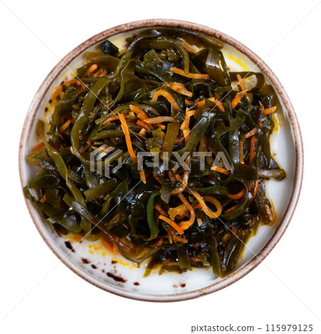 Sea kale salad with carrots served in bowl Sea kale salad with carrots served in bowl 115979125