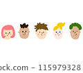 Children's faces lined up in a row 115979328