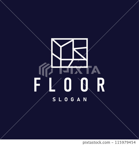 Floor logo simple abstract design home decoration Ceramic tile vector illustration Floor logo simple abstract design home decoration Ceramic tile vector illustration 115979454