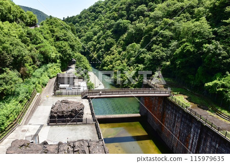 Ishigoya Dam No. 2 Power Station and fresh greenery at Kanagawa Prefectural Aikawa Park 115979635