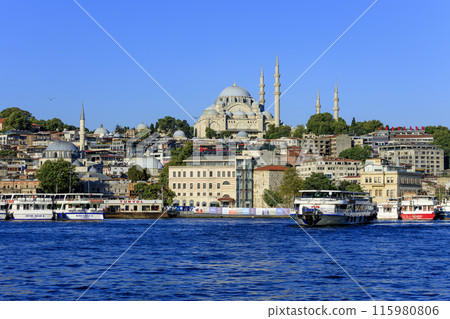 Eminonu Port and Suleymaniye Mosque Eminonu Port and Suleymaniye Mosque 115980806