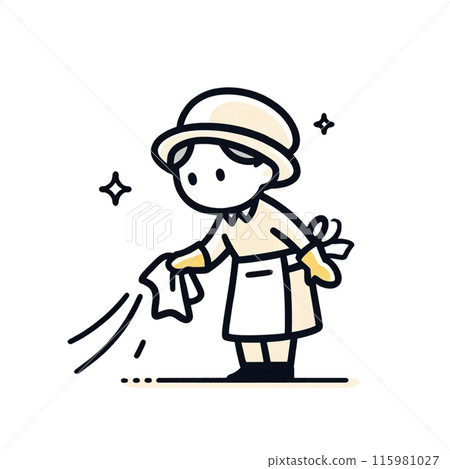 A simple illustration of a cute grandma working part-time in the social climate 115981027