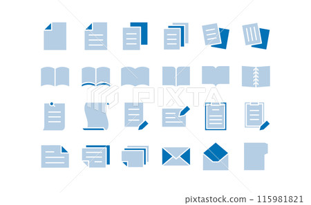 文件和書籍顏色剪影圖標 115981821