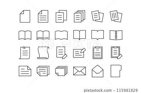 Documents and books black line icon 115981829