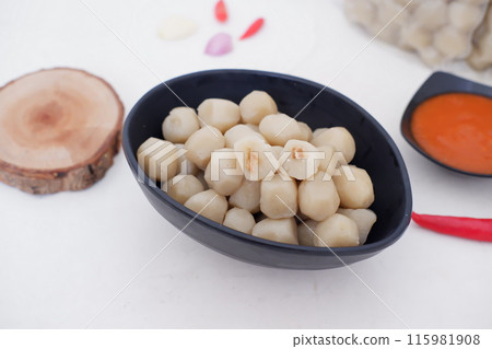 delicious little meatballs as a background 115981908