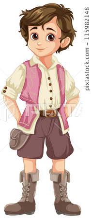 Charming Young Boy in Vintage Outfit 115982148