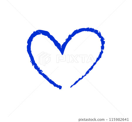 Simple hand-drawn illustration of a heart symbol 115982641