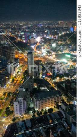 Night view from an observation deck in Vietnam 115982942