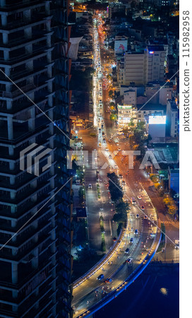 Night view from an observation deck in Vietnam 115982958