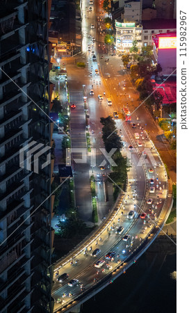 Night view from an observation deck in Vietnam Night view from an observation deck in Vietnam 115982967