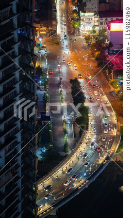 Night view from an observation deck in Vietnam Night view from an observation deck in Vietnam 115982969
