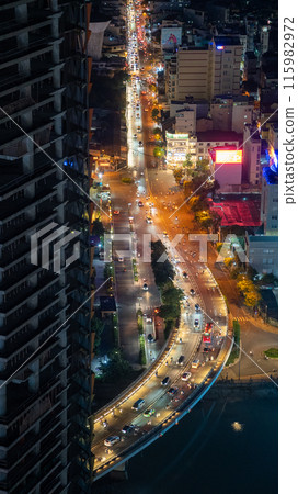Night view from an observation deck in Vietnam Night view from an observation deck in Vietnam 115982972