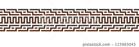 Greek meander decorative seamless border pattern Greek meander decorative seamless border pattern 115983043