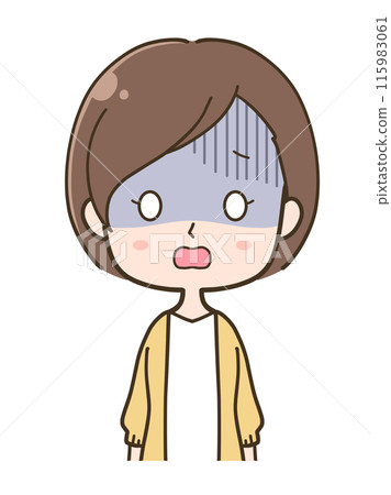 一個蒼白女人的上半身插圖 一個蒼白女人的上半身插圖 115983061