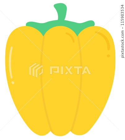 Kid hand drawn cute healthy food vegetables yellow sweet bell pepper Kid hand drawn cute healthy food vegetables yellow sweet bell pepper 115983534
