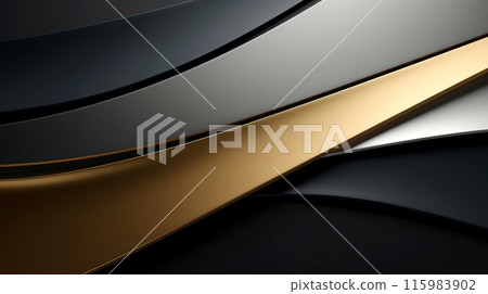 Modern dark gold overlapping dimension line bar design background, Generative AI 115983902