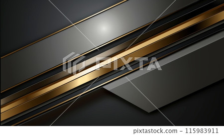 Modern dark gold overlapping dimension line bar design background, Generative AI 115983911