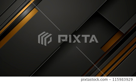 Modern dark gold overlapping dimension line bar design background, Generative AI 115983929