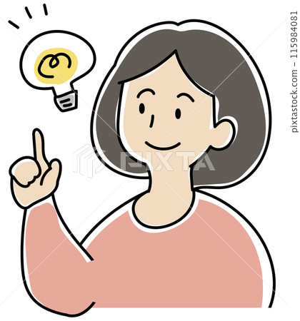 Illustration of a woman pointing 115984081