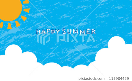 夏天的天空背景框架橫幅/垃圾 夏天的天空背景框架橫幅/垃圾 115984439