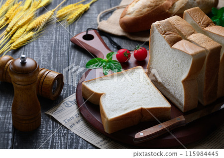 Soft and chewy bread 115984445